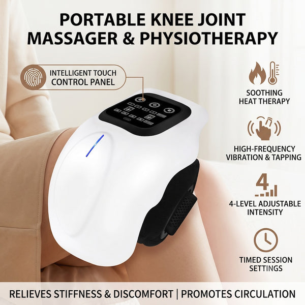 Rechargeable Knee Massager With Heat And Vibration, Portable Home Knee Therapy Massager For Joint Care