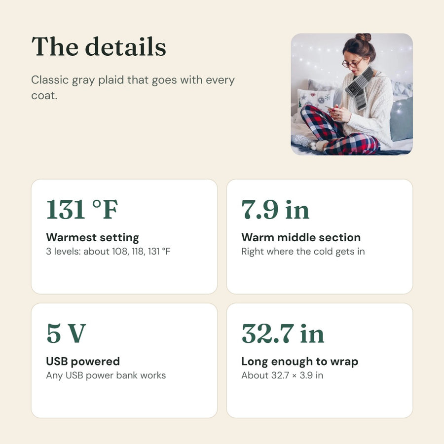 The details – Classic gray plaid that goes with every coat.